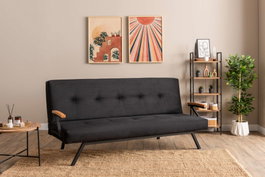 Atelier Del Sofa Zven Sofá-Cama de 3 Plazas Negro
